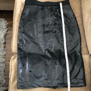 Black Sequins Pencil Skirt - sz 8